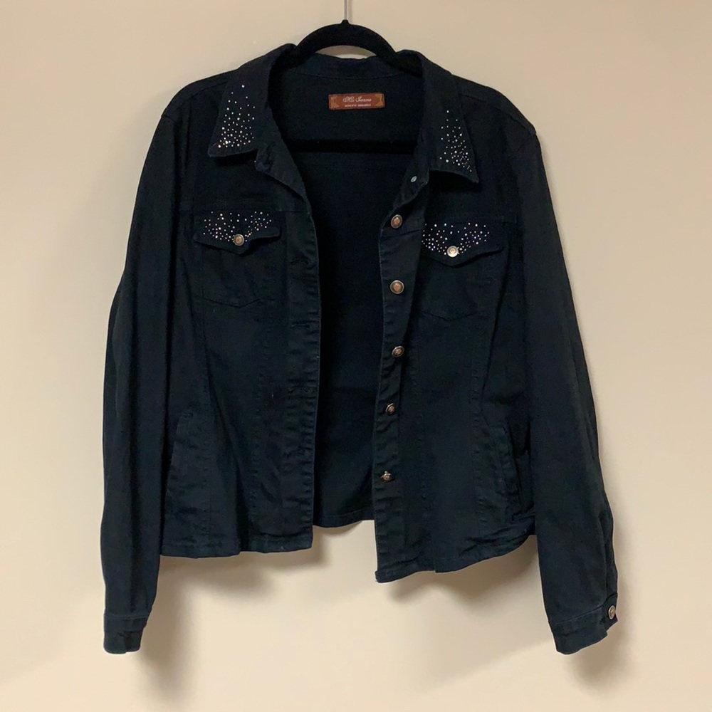 Mu Jeans Black Jean Jacket studded